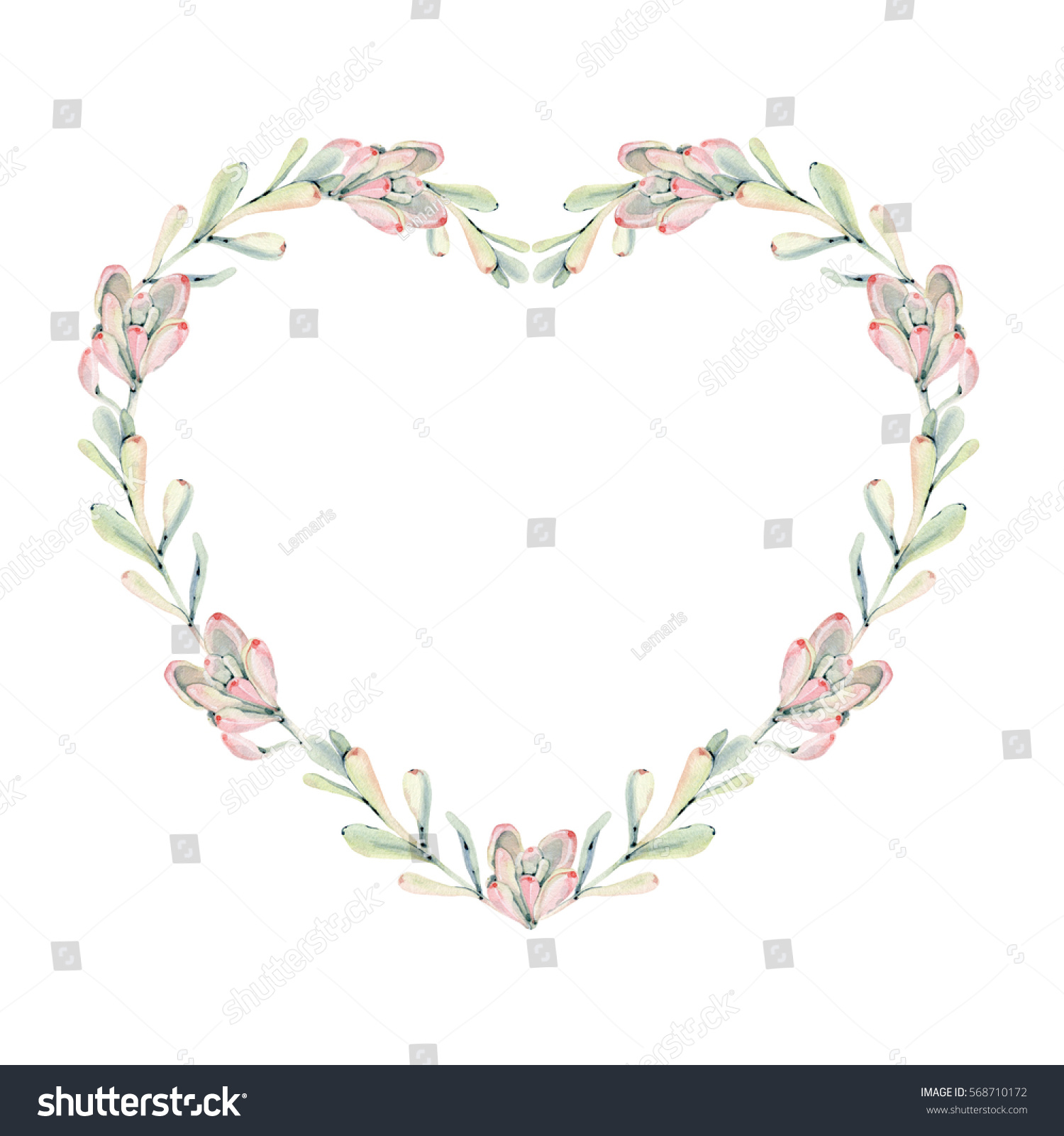stock photo elegant watercolor heart frame it can be used for wedding cards and invitations mothers day and 568710172