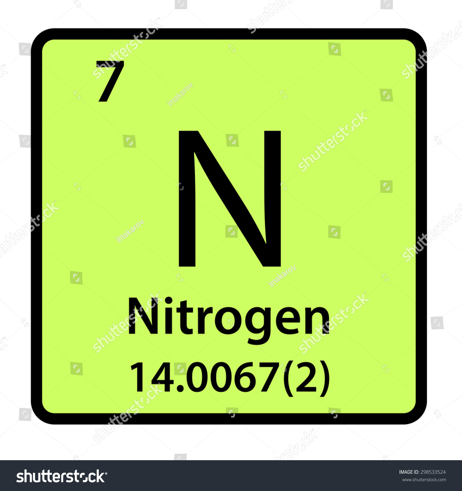 Element Nitrogen Periodic Table Stock Illustration 298533524 - Shutterstock