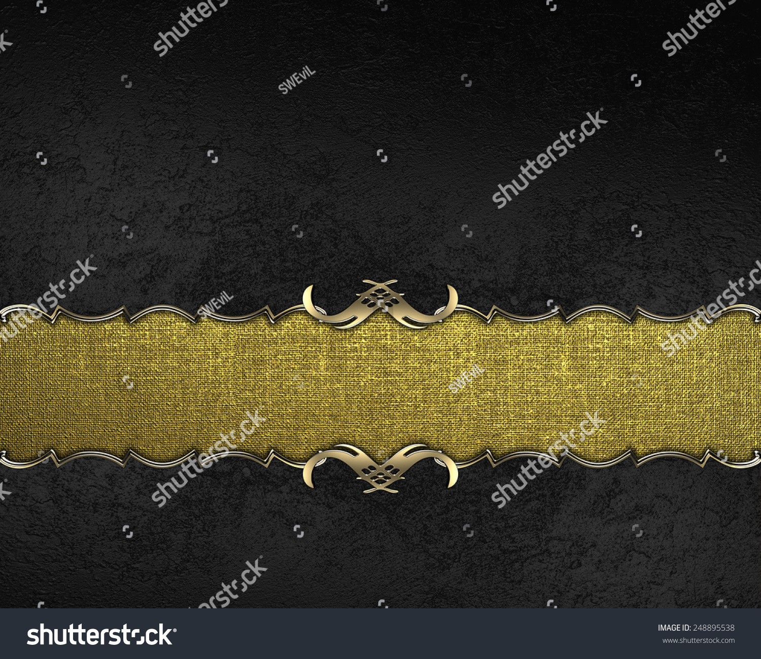 Element Black Texture Gold Nameplate Design Stock Illustration