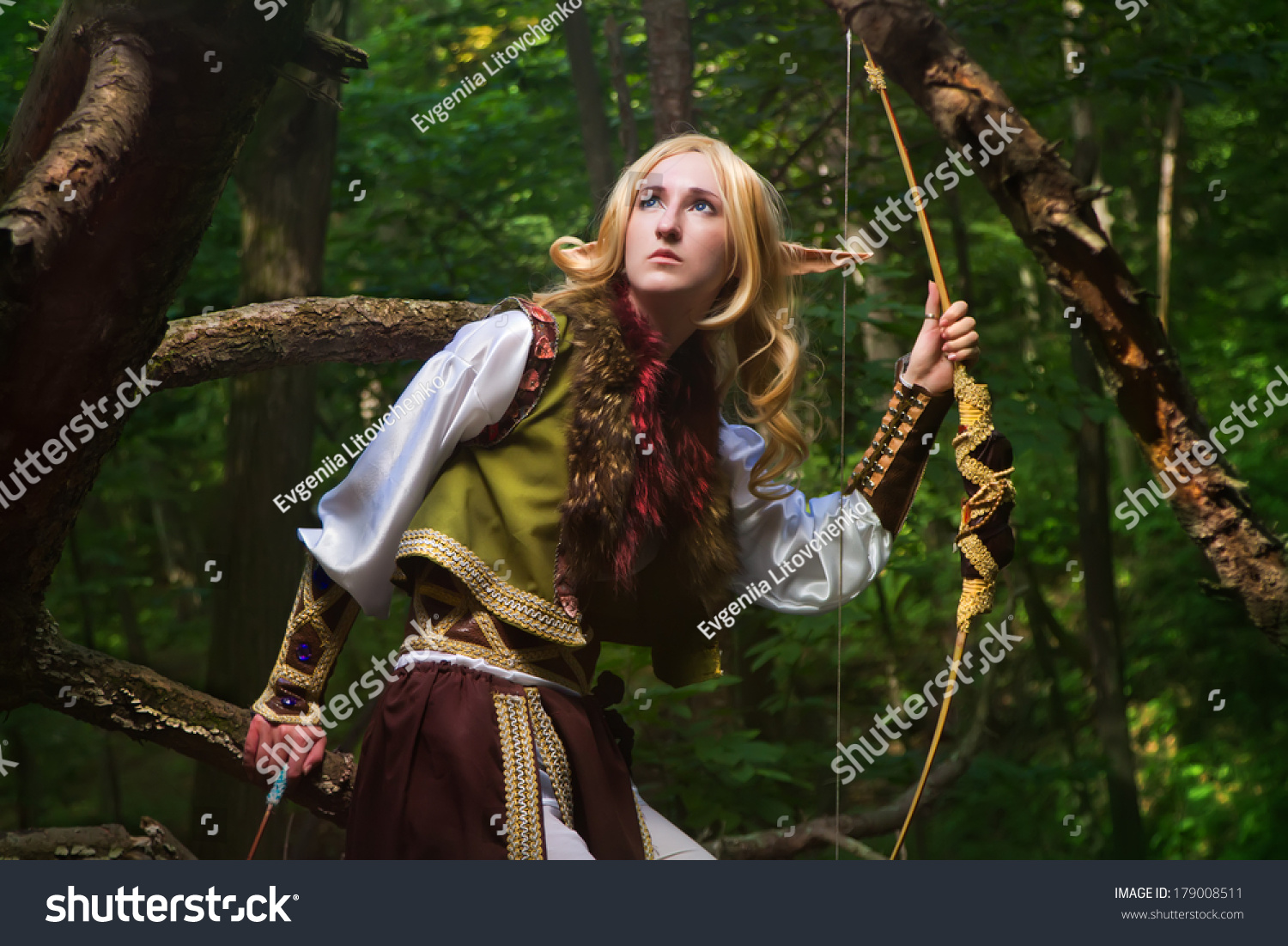 Elf Holding A Bow With An Arrow Stock Photo 179008511 : Shutterstock