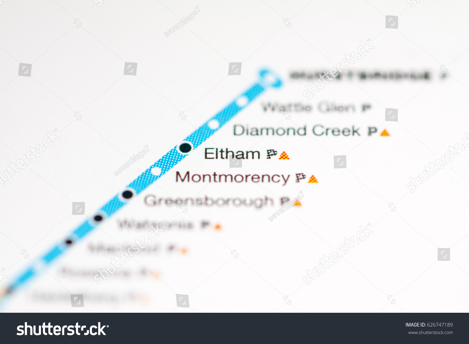 Eltham Train Line Map Eltham Station Melbourne Metro Map Stock Photo 626747189 | Shutterstock