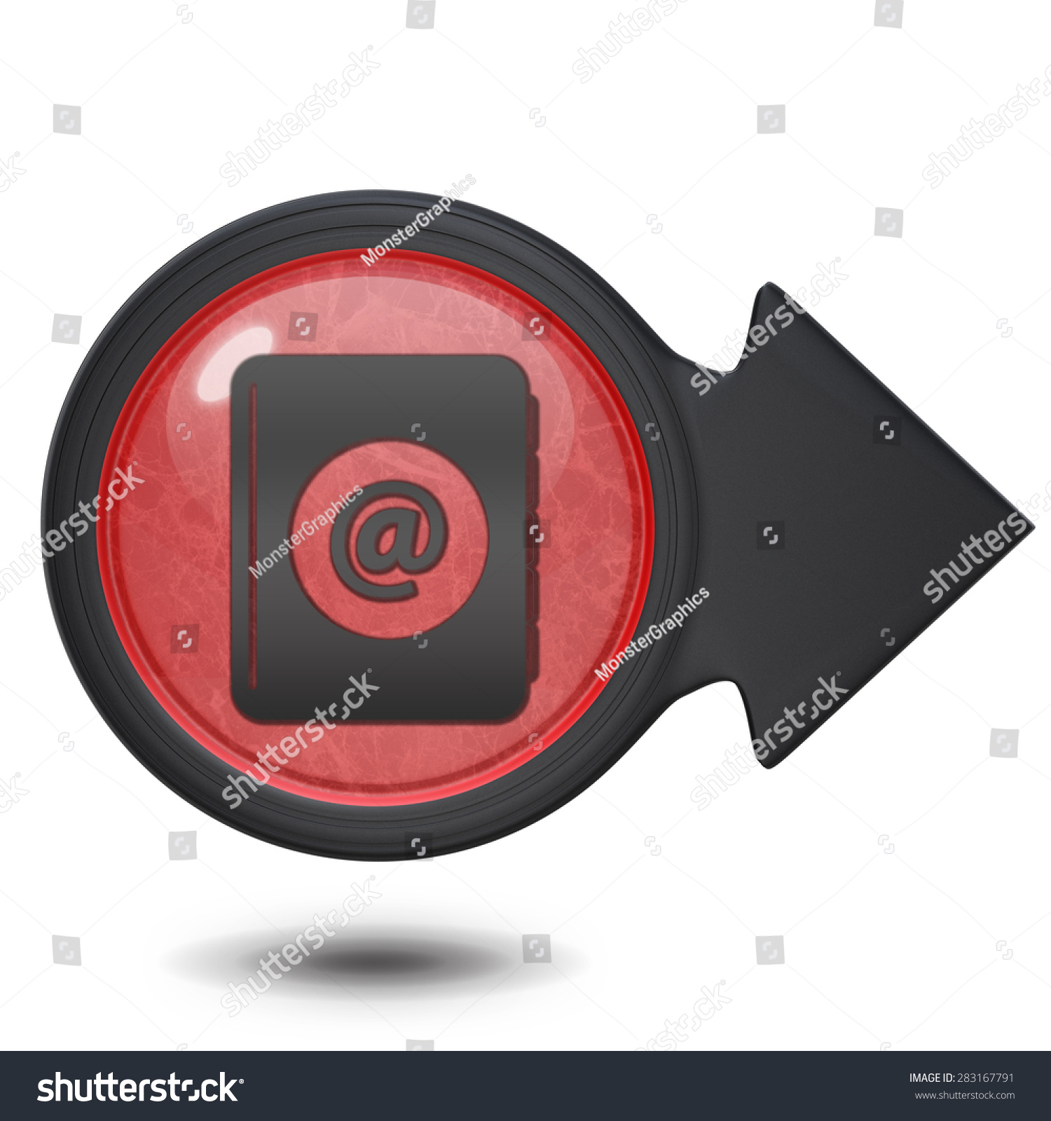 Email Circular Icon On White Background Stock Photo 283167791