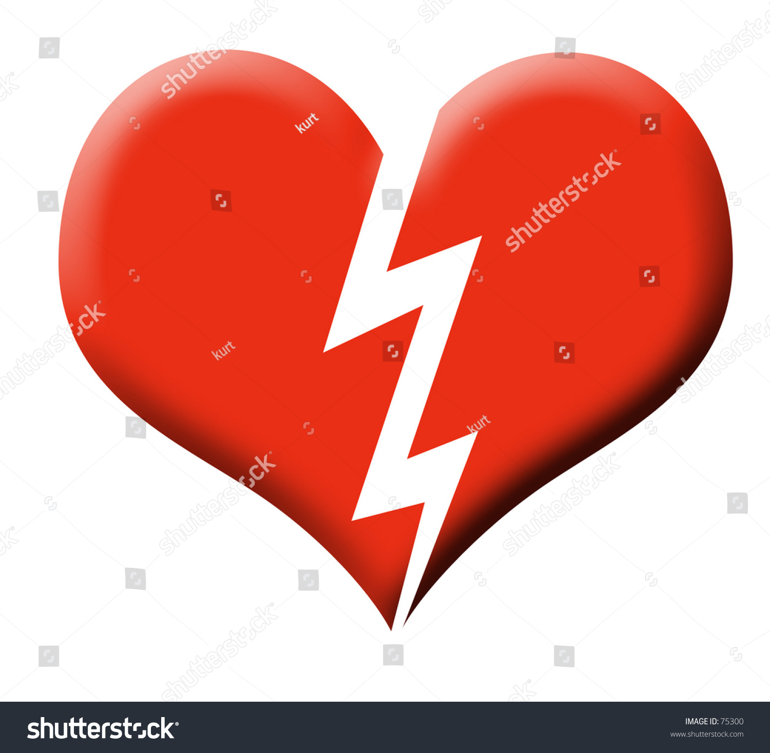 Embossed Broken Hart Icon Stock Photo 75300 : Shutterstock