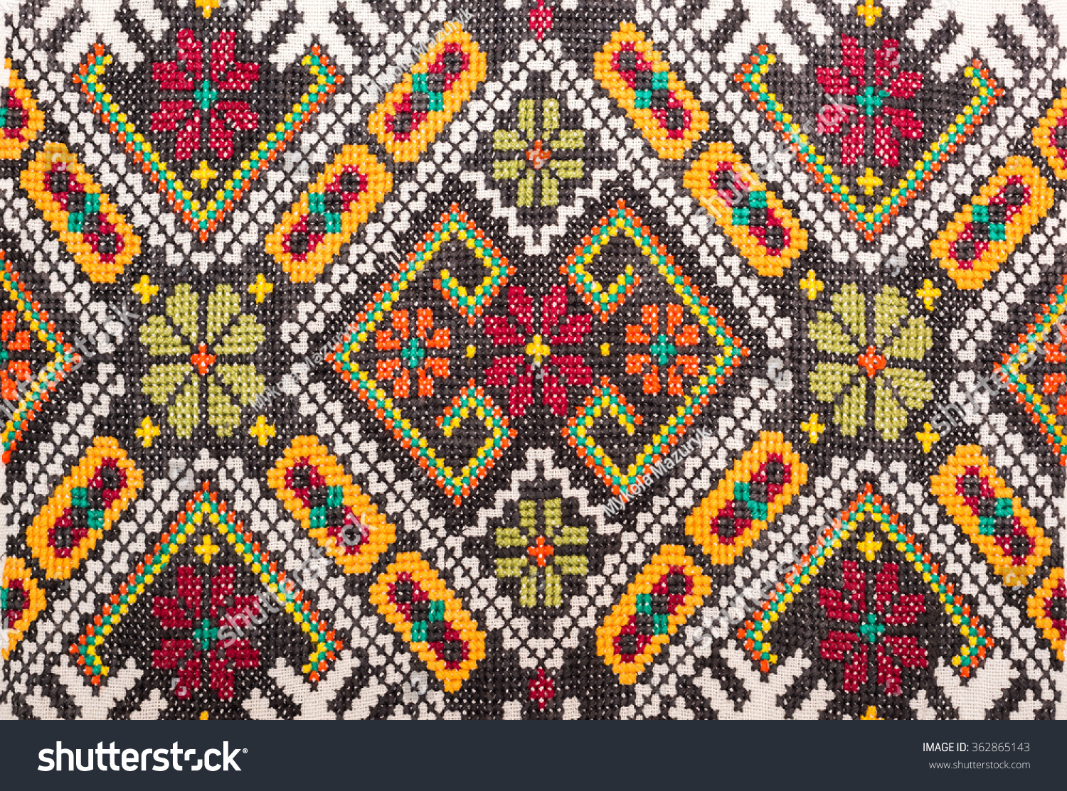 Embroidered Good By Crossstitch Pattern Ukrainian Stock Photo Edit Now 362865143