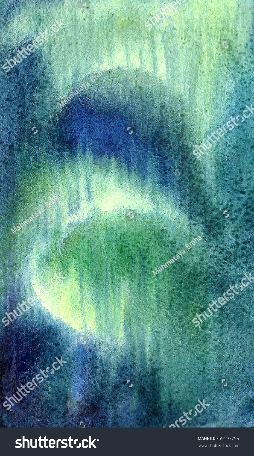 Emerald Flashes Blue Sky Northern Lights Stock Illustration 769197799