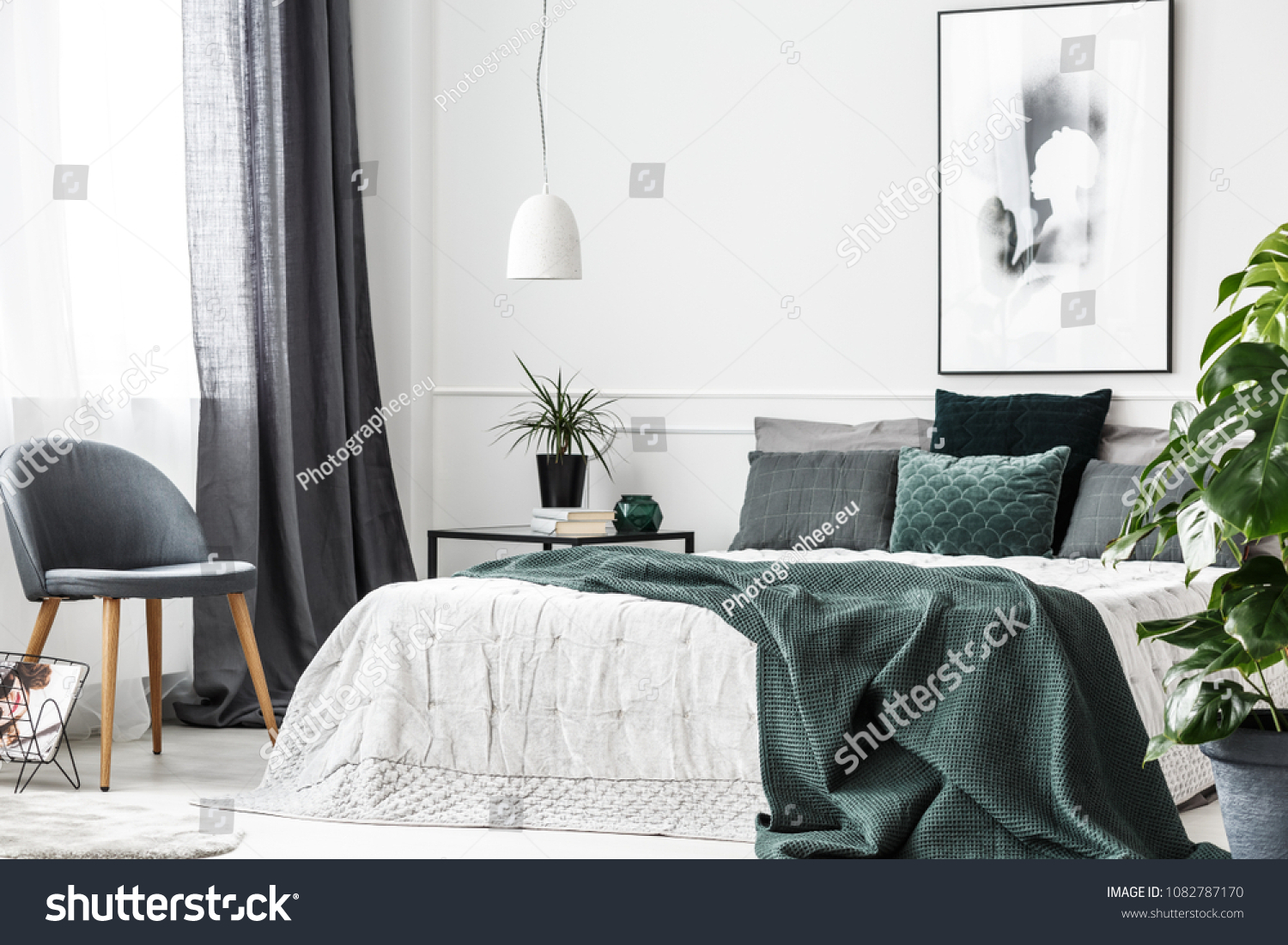 Emerald Green Blanket Pillows On White Stock Photo Edit Now