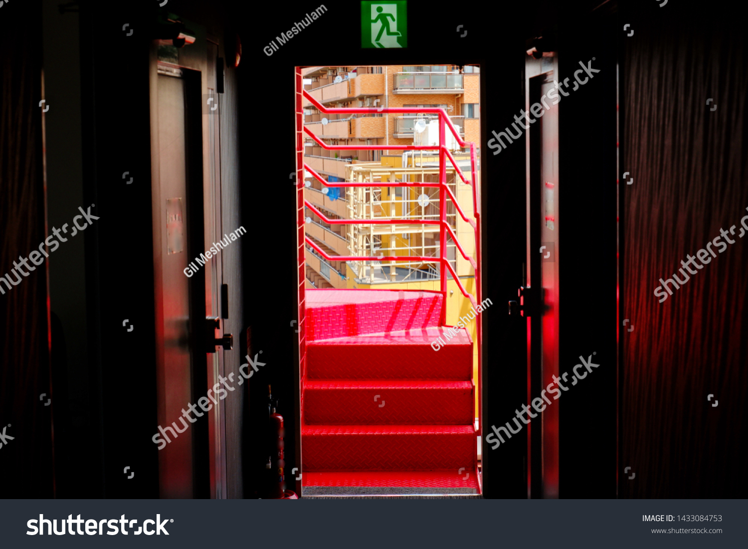 Emergency Stairs Urban View Open Dark Stock Photo 1433084753 | Shutterstock