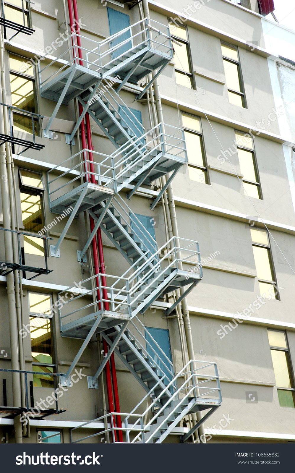 Emergency Stairs At The Rear Of A Building Stock Photo 106655882 ...