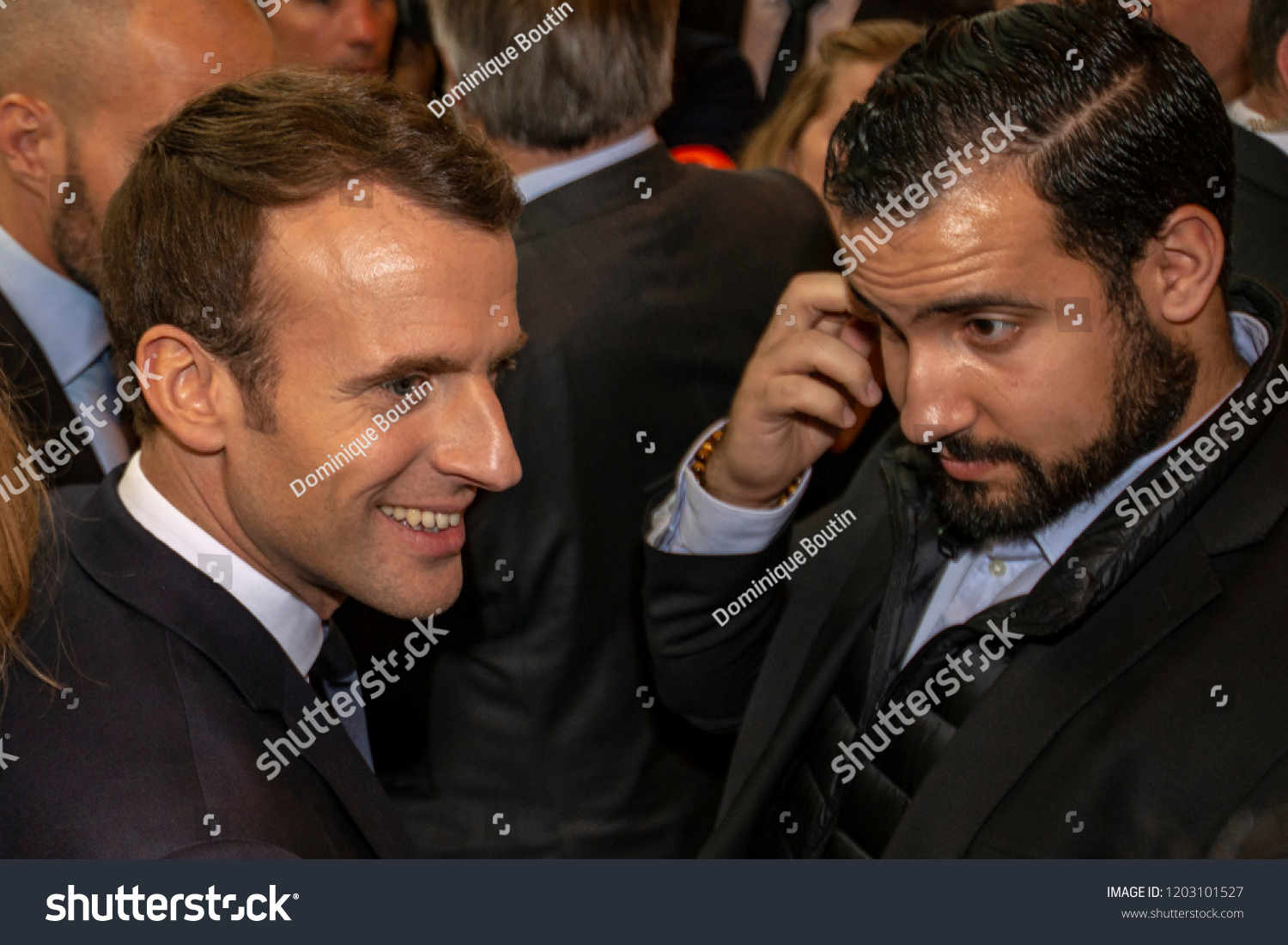 Emmanuel Macron L Alexandre Benalla R Stock Photo Edit Now 1203101527