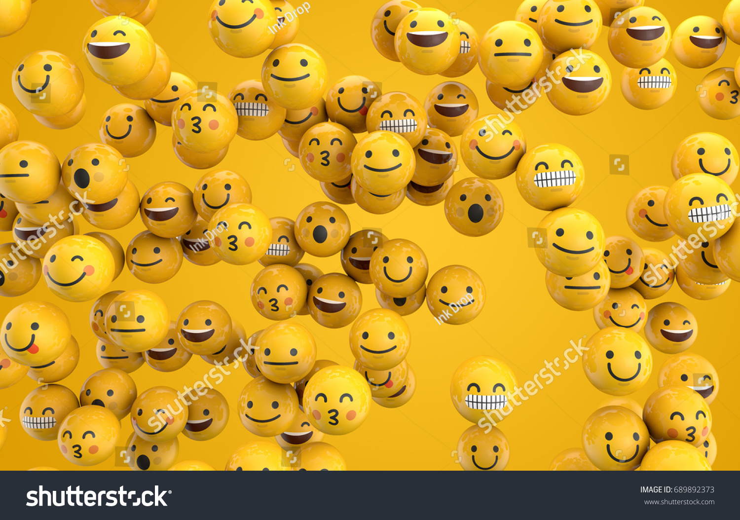 Emoji Emoticon Character Background Collection 3d Stock