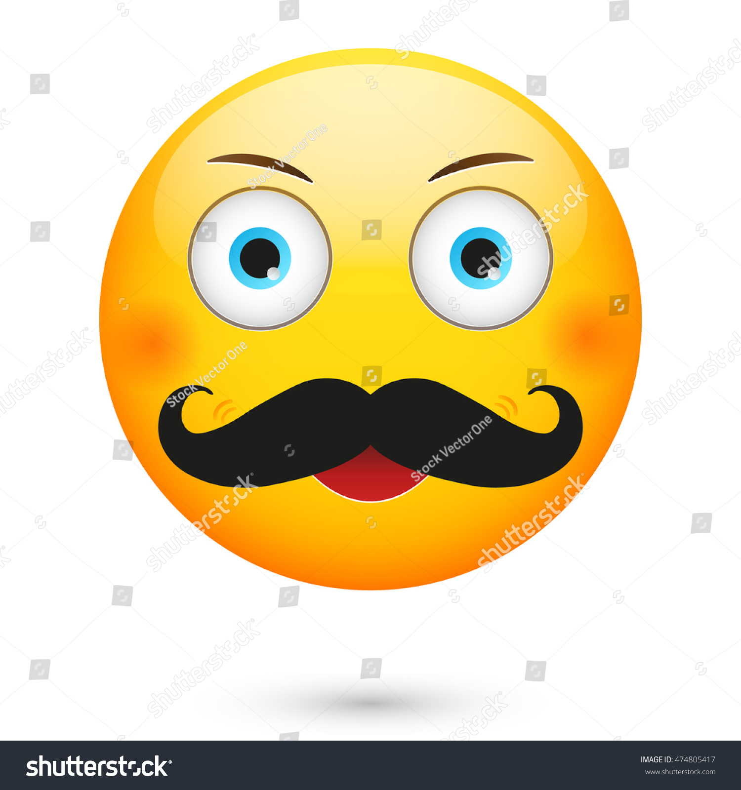 Emoji Mustacheemoticon Smile Stock Illustration 474805417 - Shutterstock