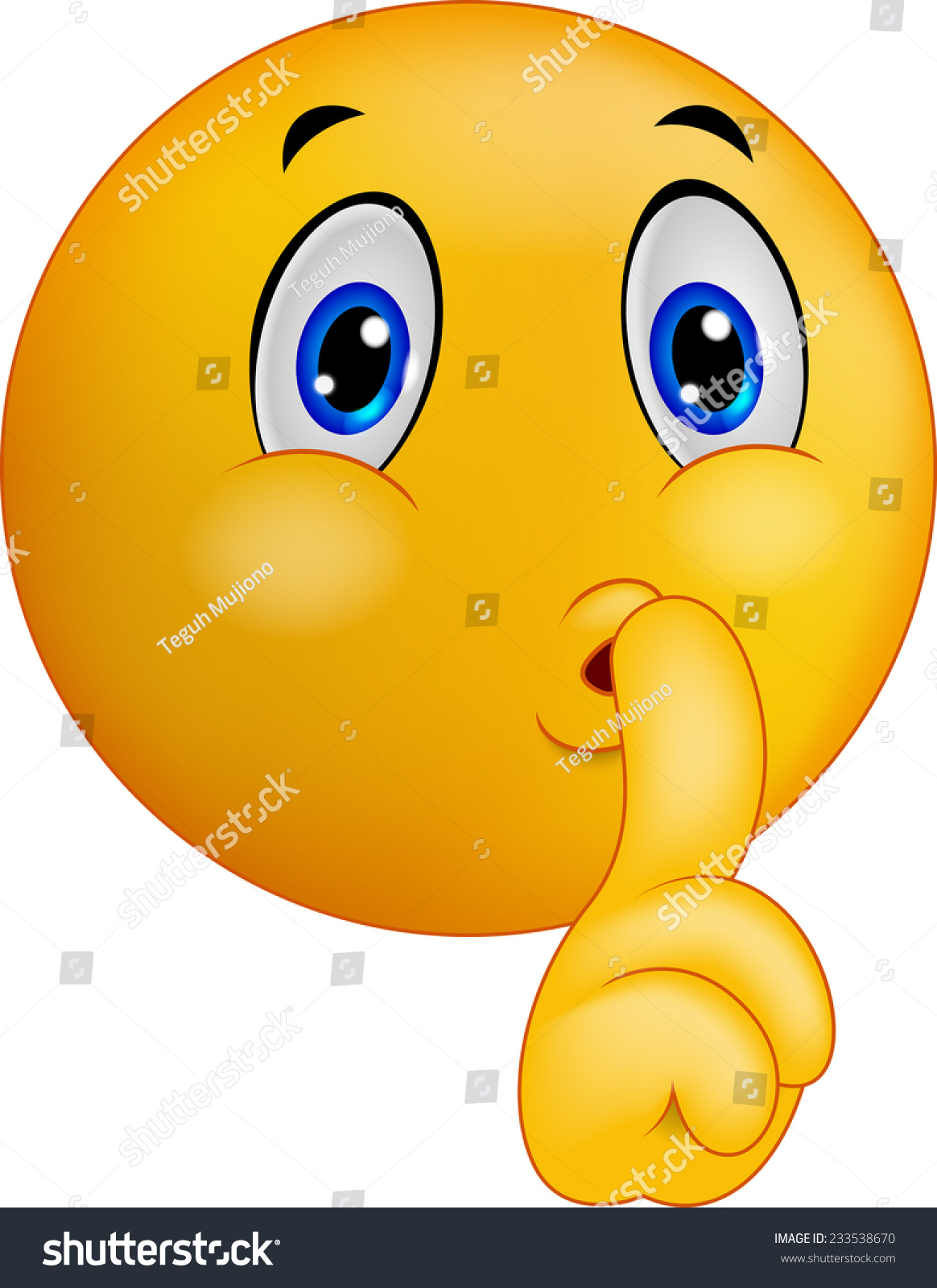 Emoticon Smiley Making Silence Sign Stock Photo 233538670 : Shutterstock