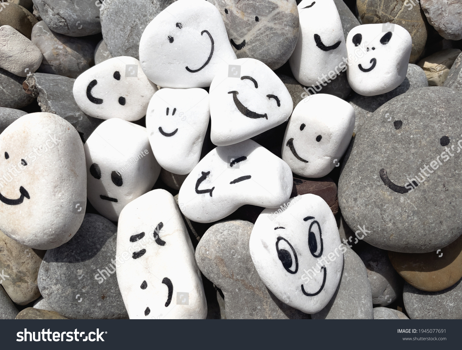 Emotion Management Concept Stones Painted Faces Stock Photo 1945077691 ...