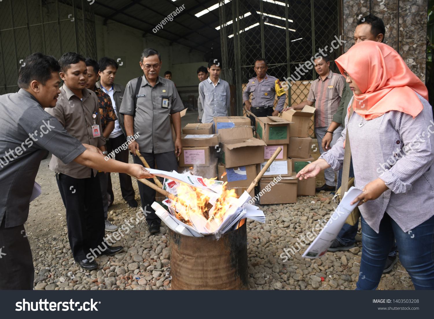 Employees Indonesian General Election Commission When Stock Photo ...