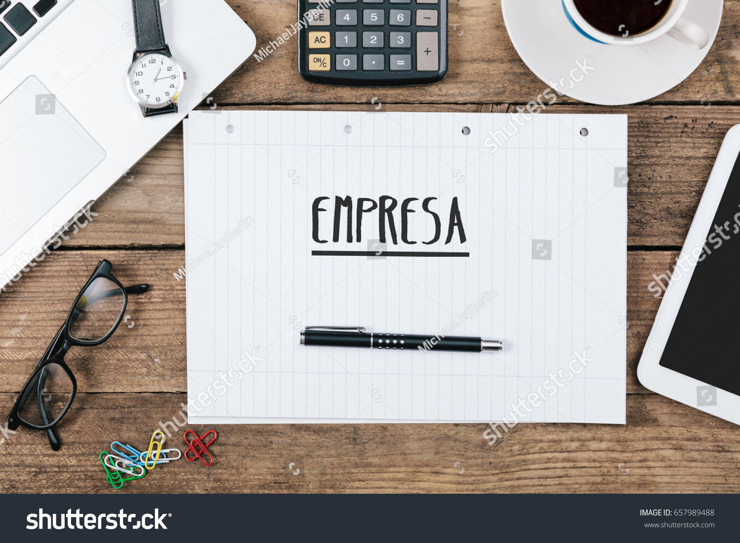 Empresa Spanish Business Word On Note Stock Photo Edit Now 657989488
