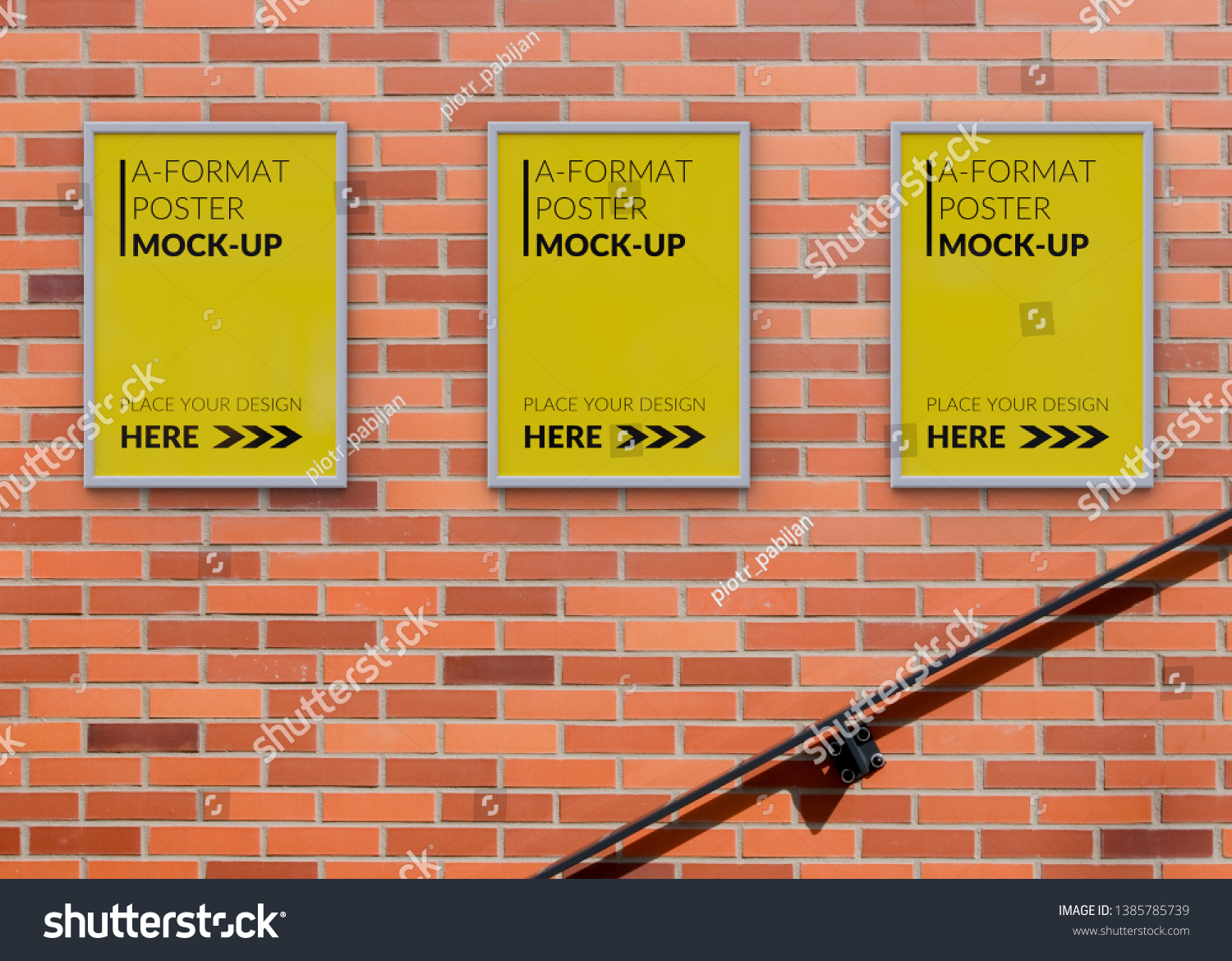 Empty Advertising Poster Banner Mockup Template Stock Illustration
