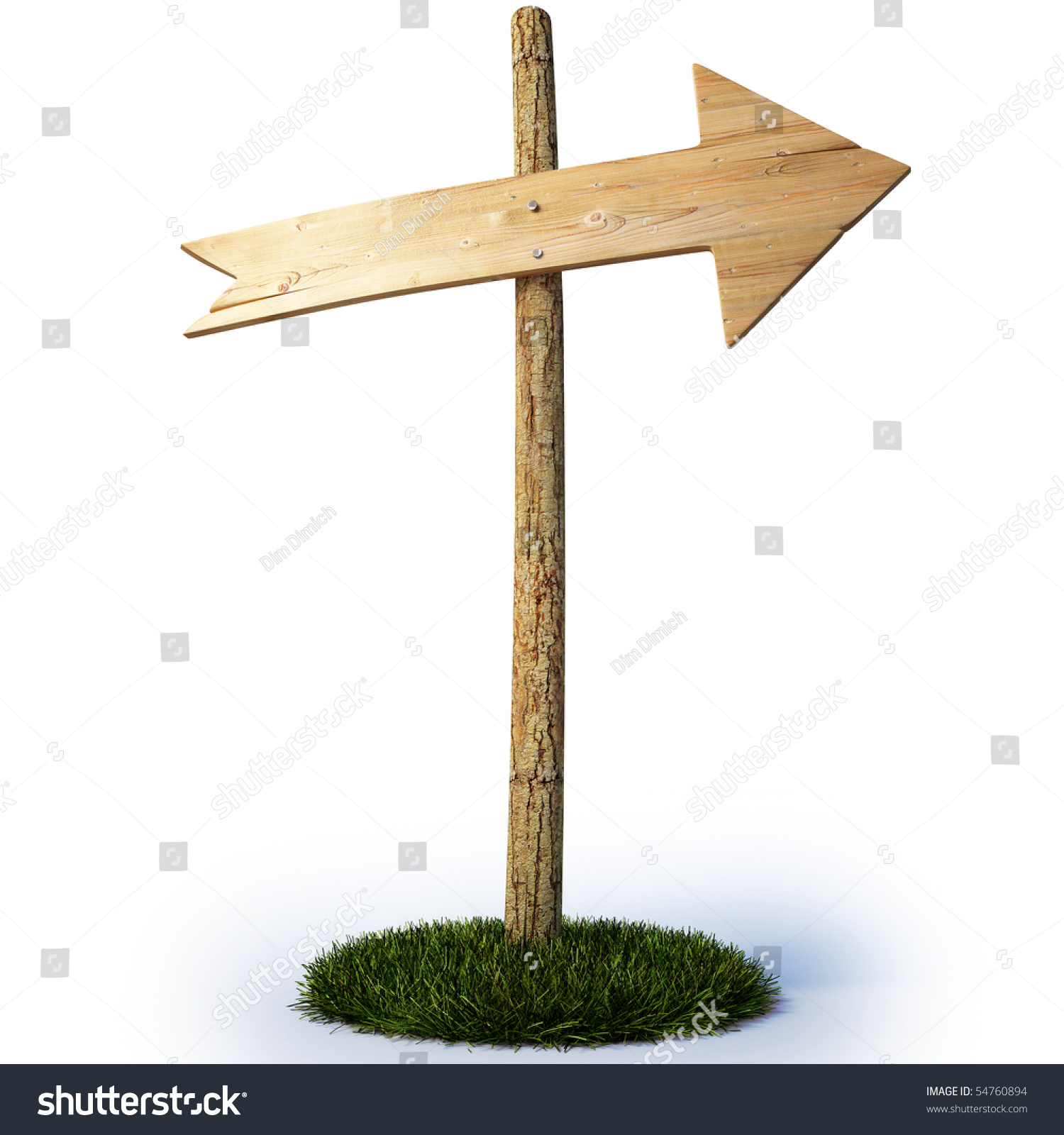 Empty Arrow Sign Made Out Wood Stock Illustration 54760894