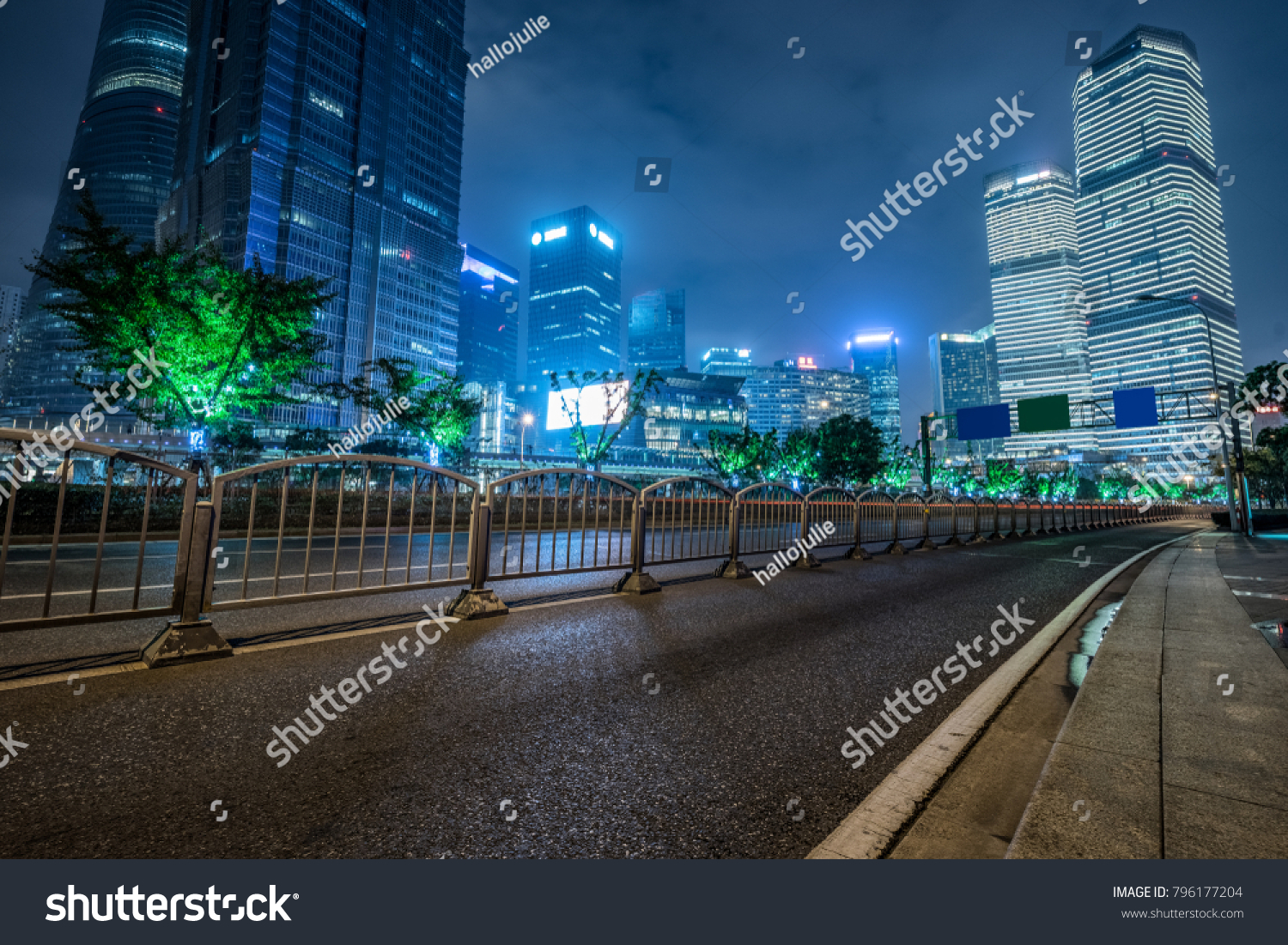 Empty Asphalt Road City Skyline Background Stock Photo Edit Now 796177204