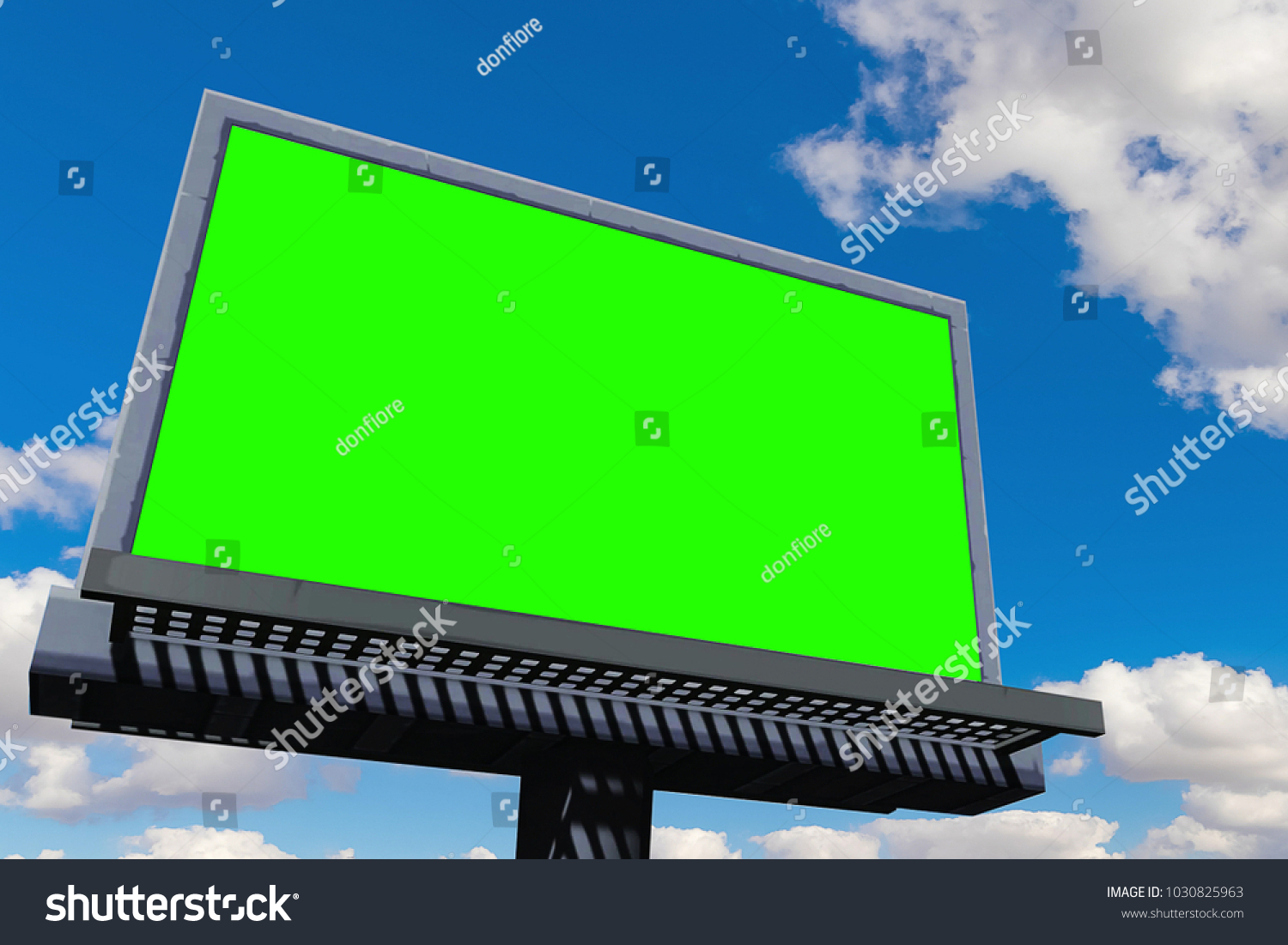 Empty Billboard Chroma Key Green Screen Stock Photo 1030825963 ...