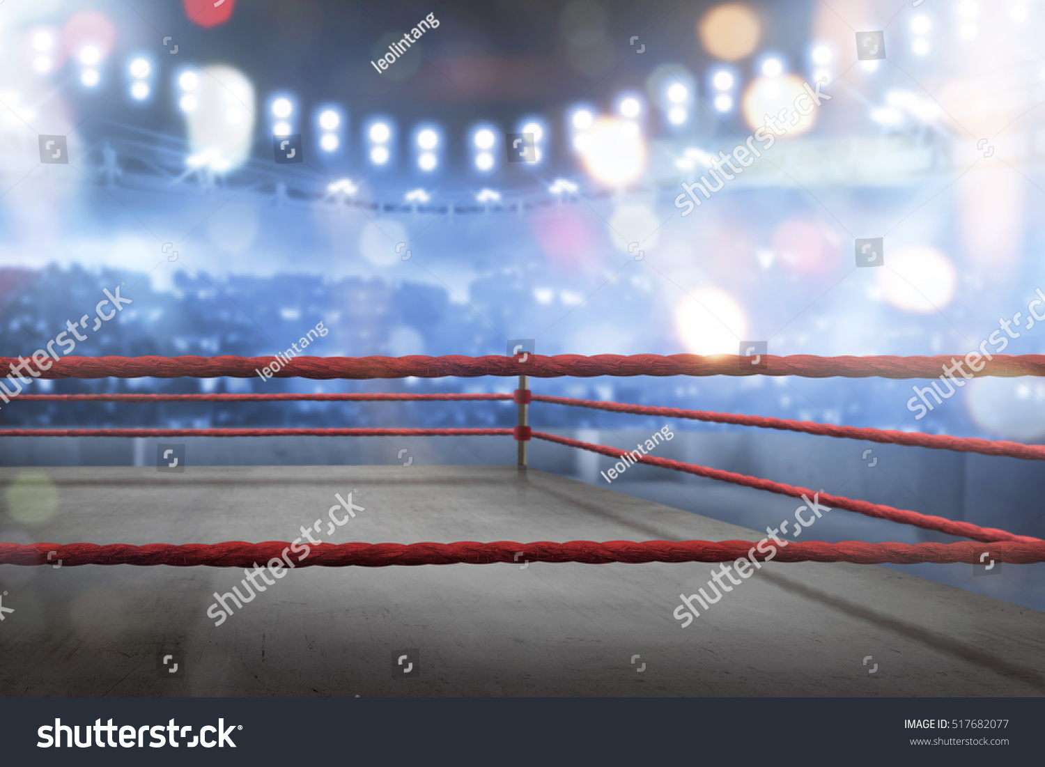 Empty Boxing Ring Red Ropes Match Stock Photo 517682077 - Shutterstock