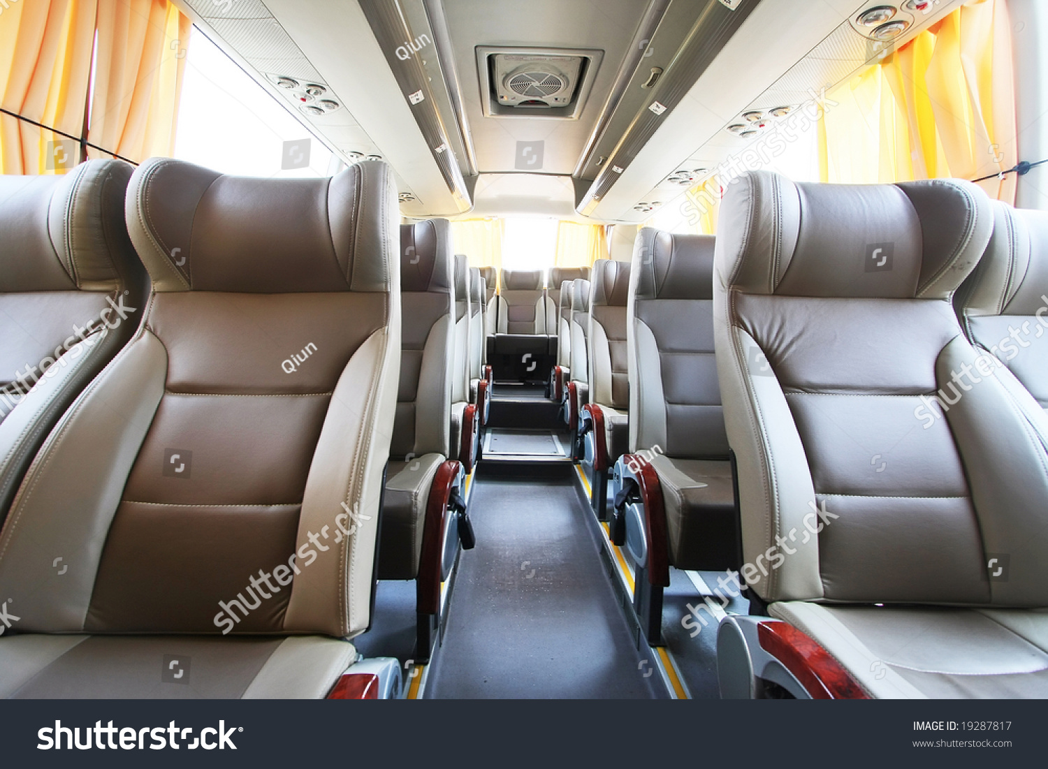 Empty Bus Interior Stock Photo 19287817 : Shutterstock