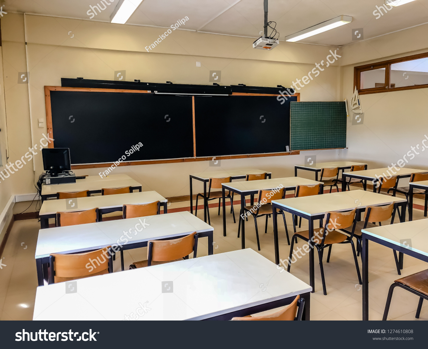 Empty Classroom Without Students School Chairs Stock Photo Edit Now