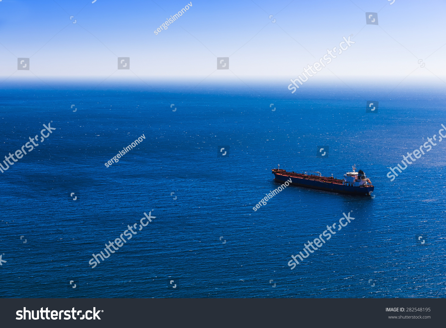 Empty Container Cargo Ship Blue Sea Stock Photo (Edit Now) 282548195