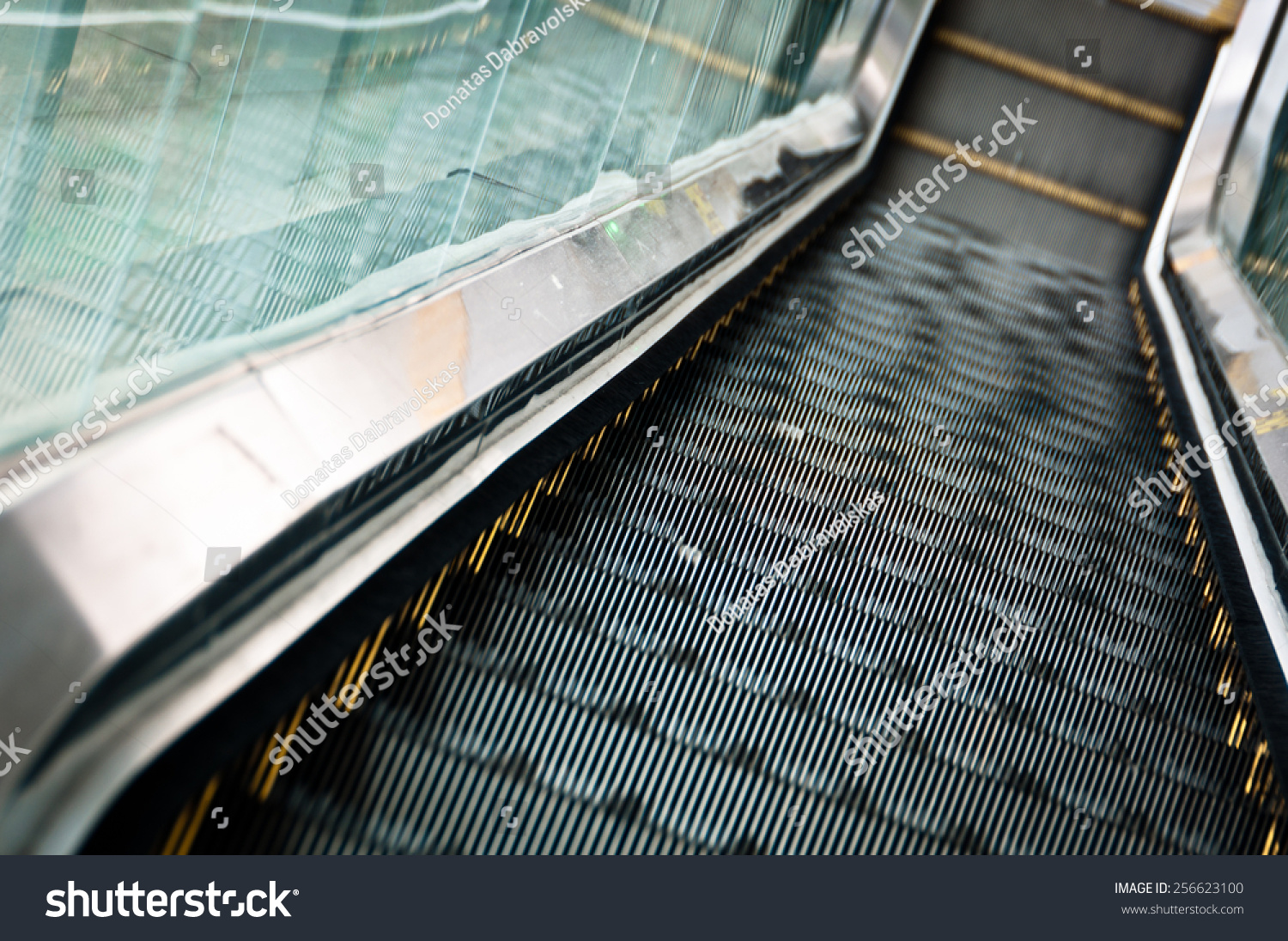 Empty Escalator Perspective Down Stock Photo Edit Now