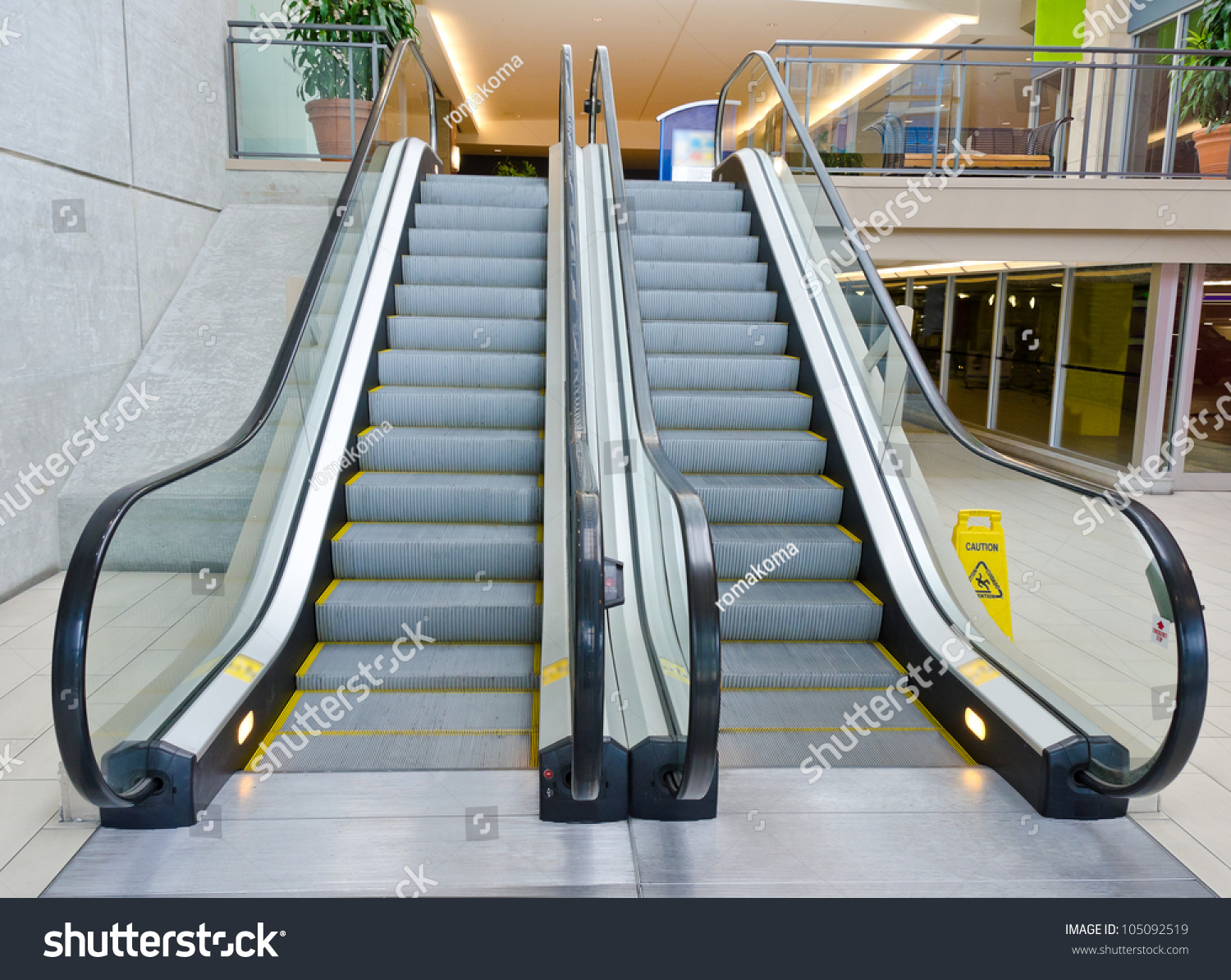 Empty Escalator Stairs In The Terminal ( Mall ) Stock Photo 105092519 ...