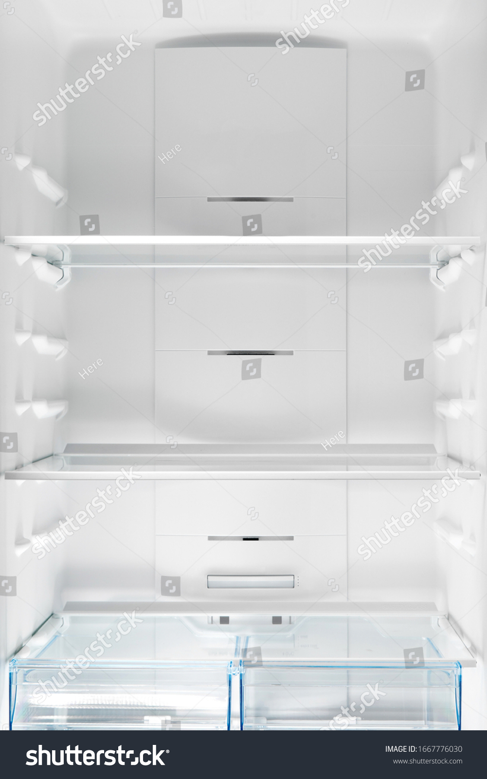 Empty Fridge Background Inside View Into Stock Photo 1667776030