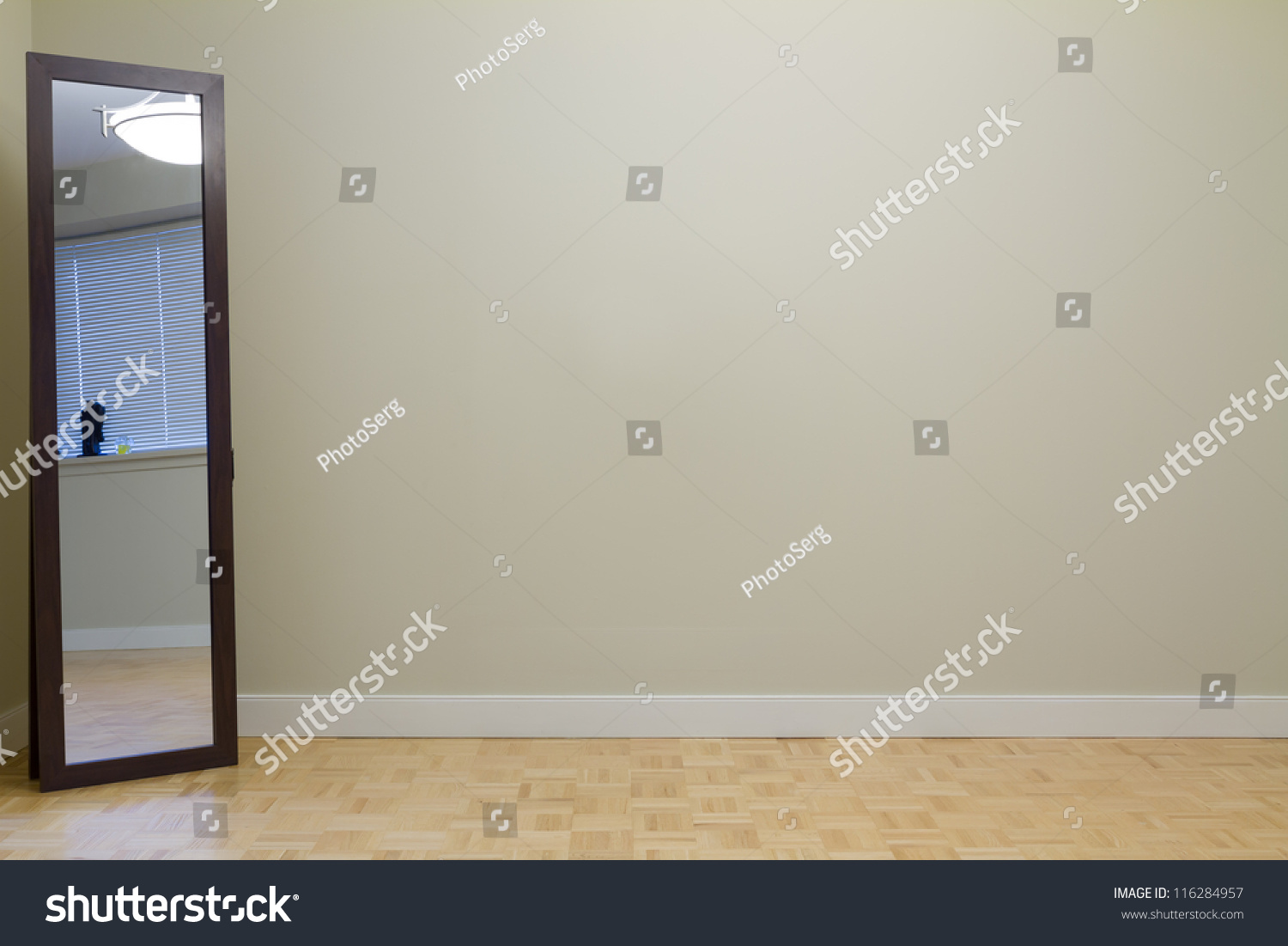 Empty Living Room Mirror New Apartment Stock Photo ...
