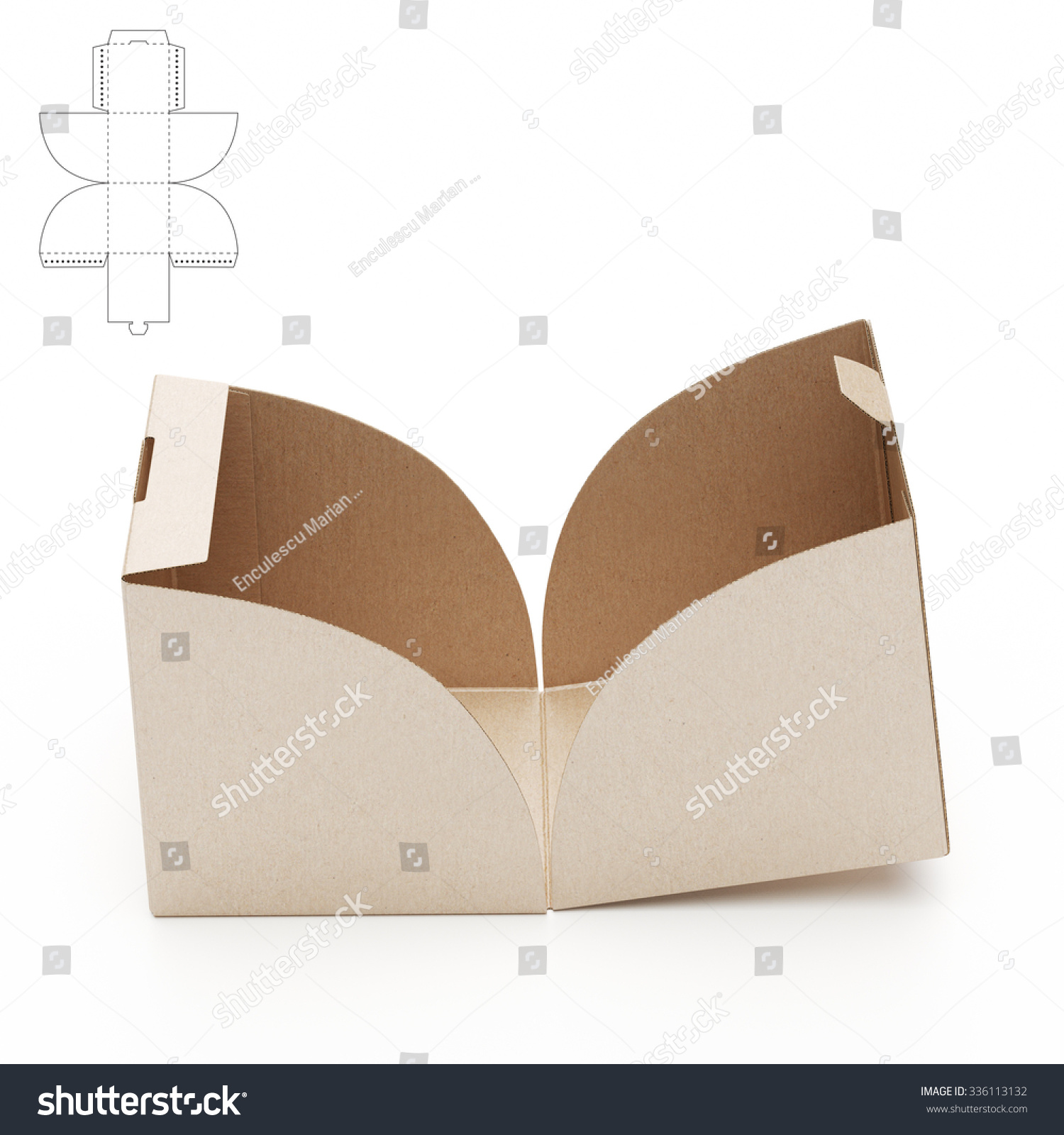 Empty Open Cube Box Die Cut Stock Illustration 336113132 - Shutterstock