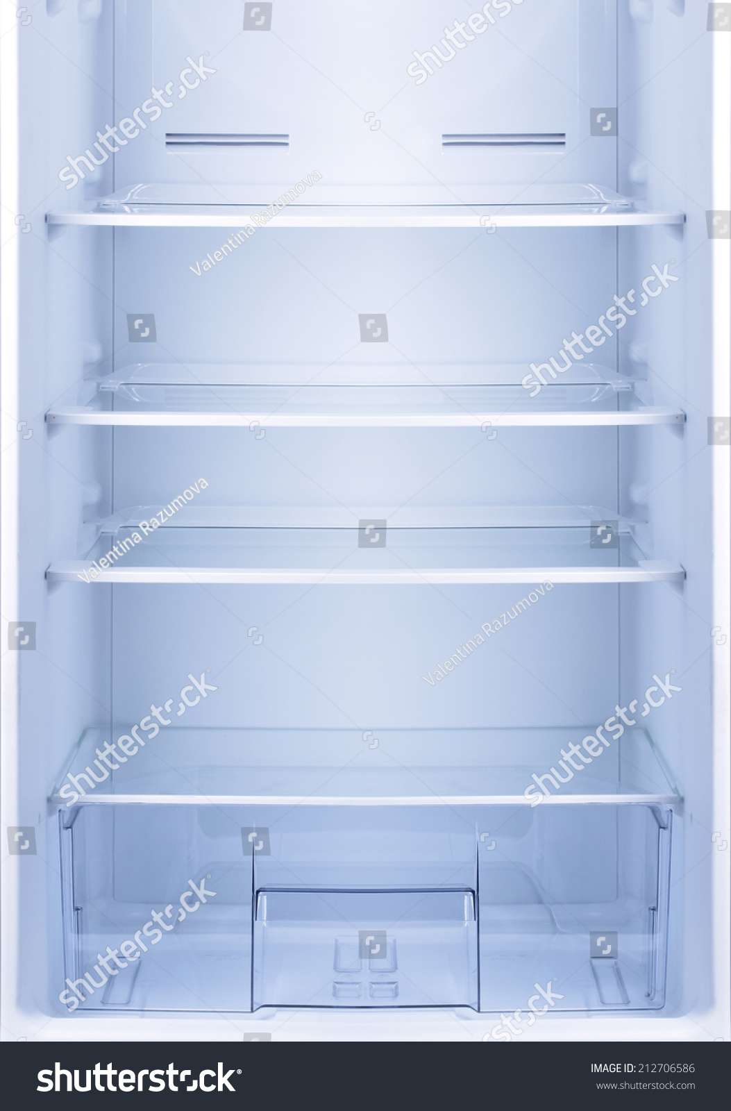 Empty Open Fridge Refrigerator Stock Photo (Edit Now) 212706586