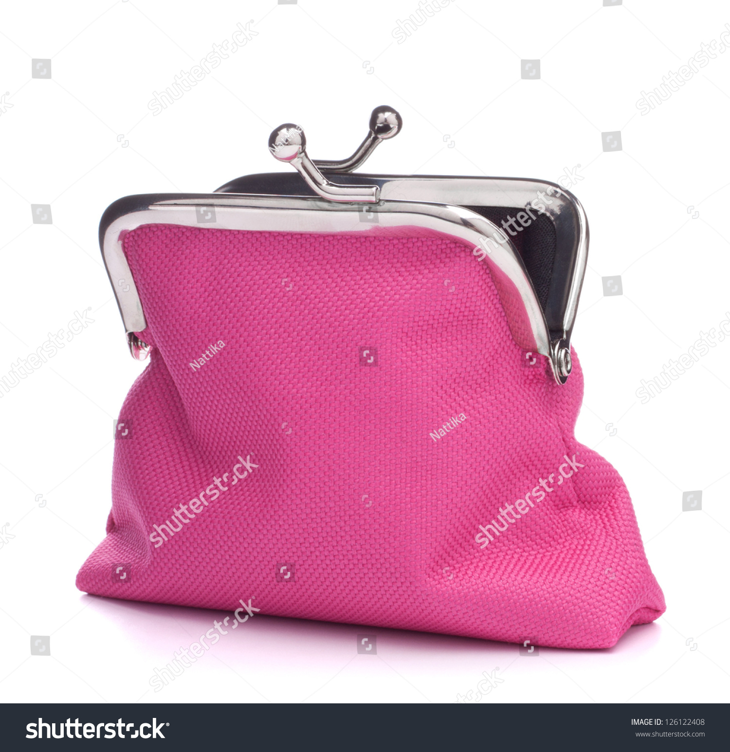 Empty Open Purse Isolated On White Stock Photo (Edit Now) 126122408