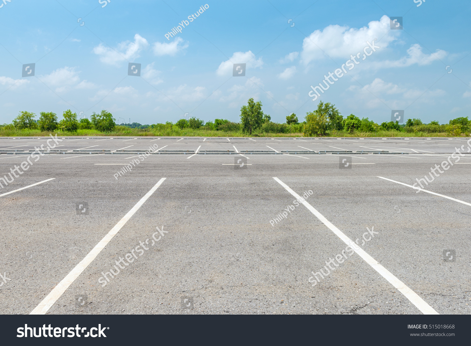 Empty Parking Against Beautiful Blue Sky Stock Photo Edit Now 515018668