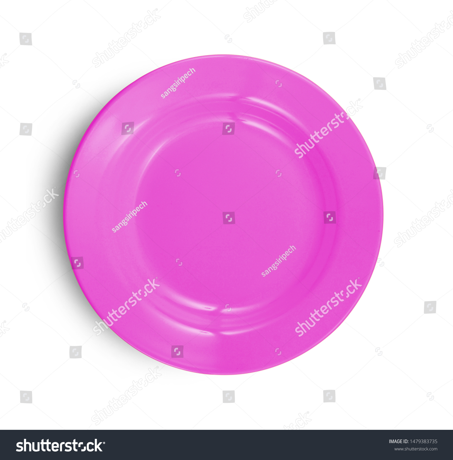 Empty Plate Isolated On White Background Stock Photo 1479383735 ...