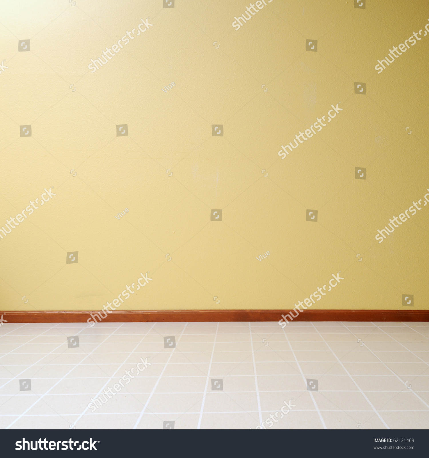 Empty Room Linoleum Floor Yellow Painted Stock Photo 62121469 ...