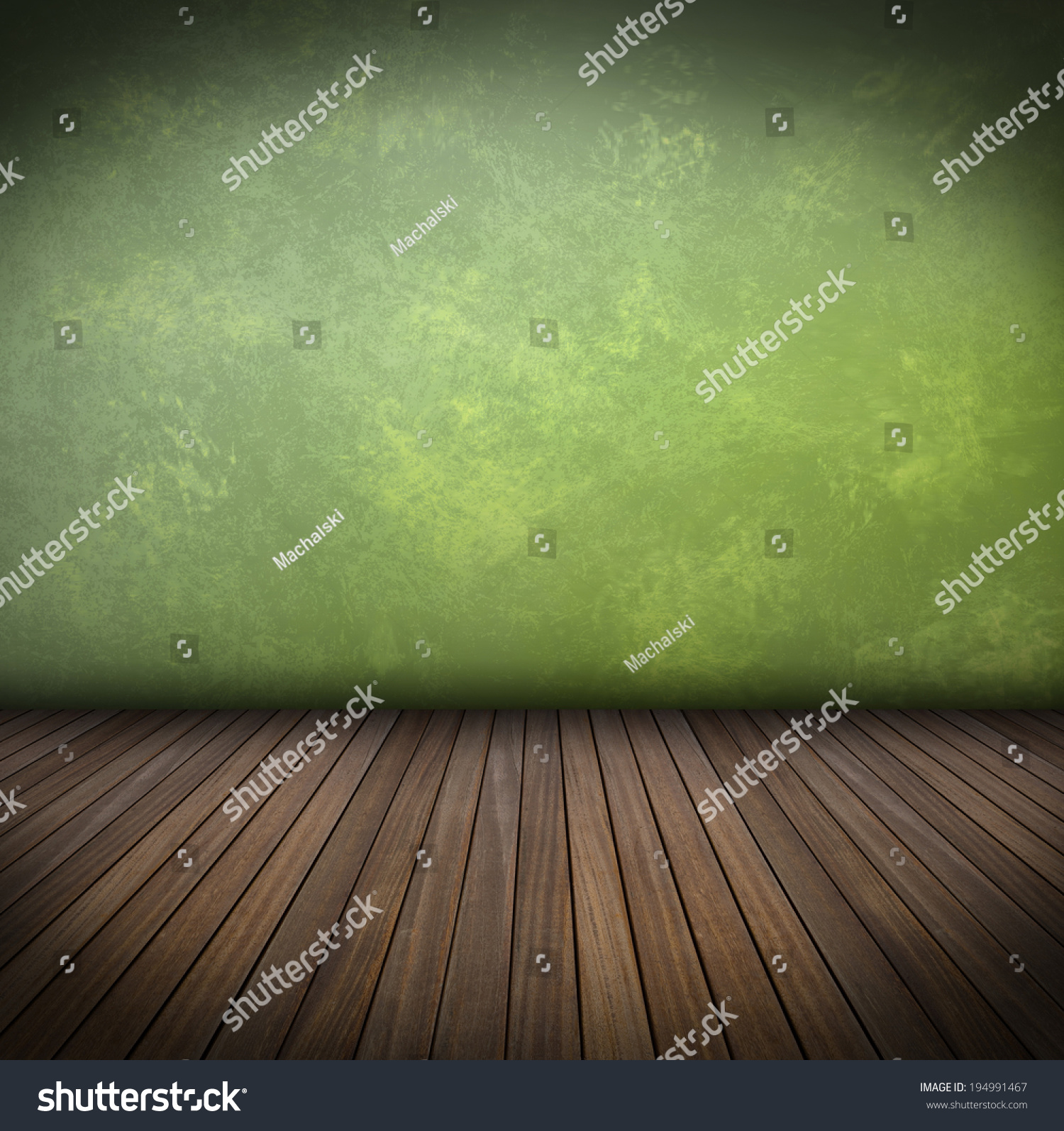 Empty Room Wooden Floor Old Colored Stock Photo (Edit Now) 194991467