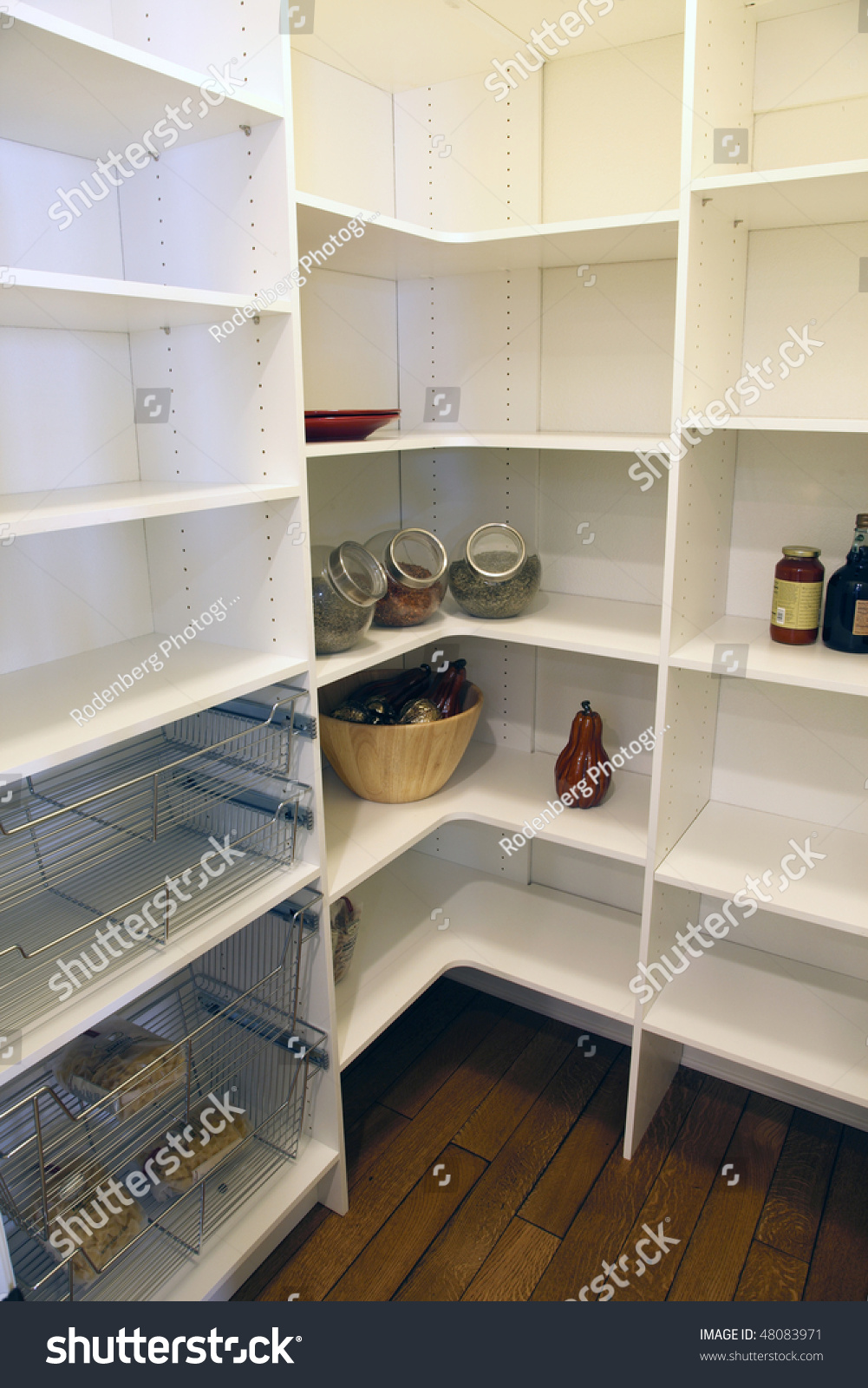 Empty Shelves Luxury Home Pantry Stock Photo Edit Now 48083971