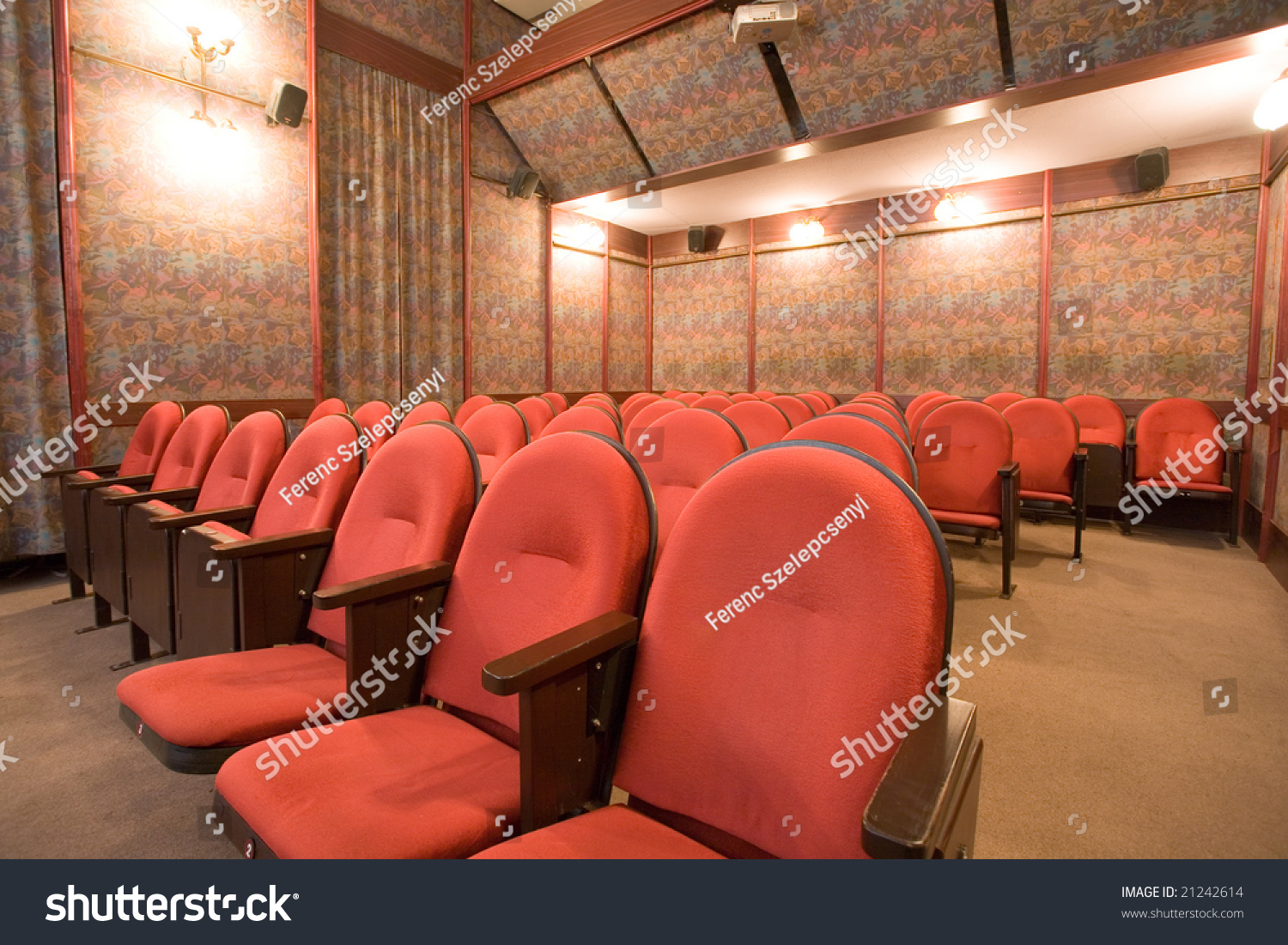 Empty Small Cinema Auditorium Royalty Free Stock Image