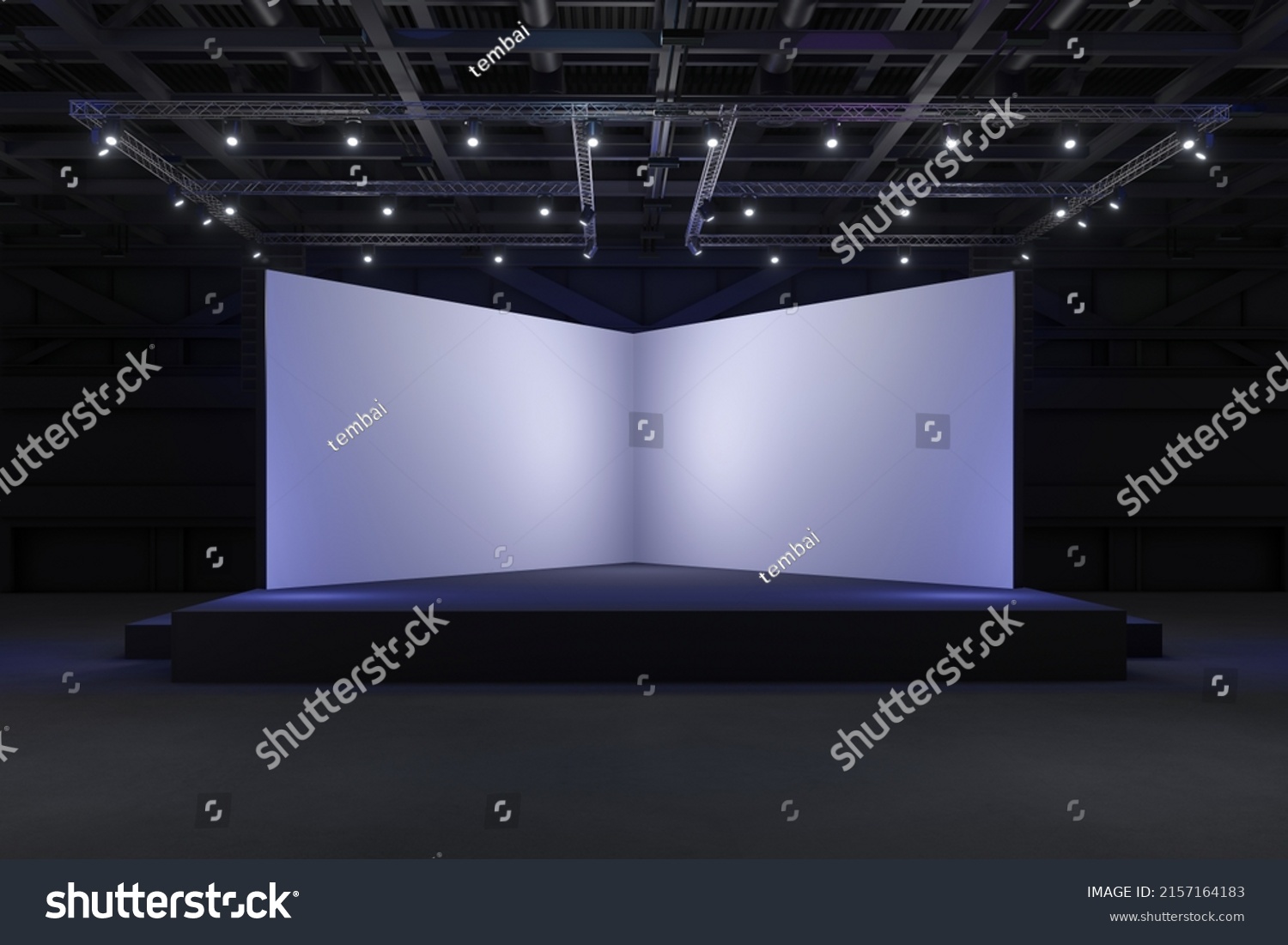 Empty Stage Design Mockup Corporate Identitydisplayplatform Stock ...