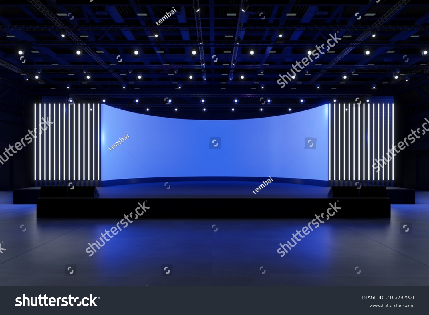 Empty Stage Design Mockup Corporate Identitydisplayplatform Stock ...