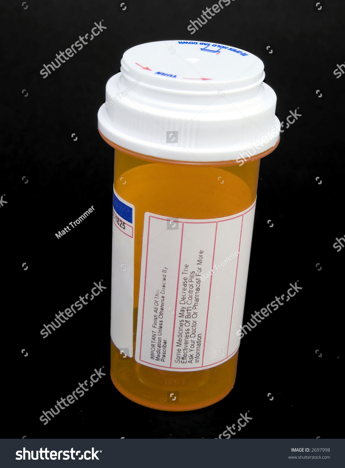 Stock Photo Empty Standard Prescription Drug Container 2697998 