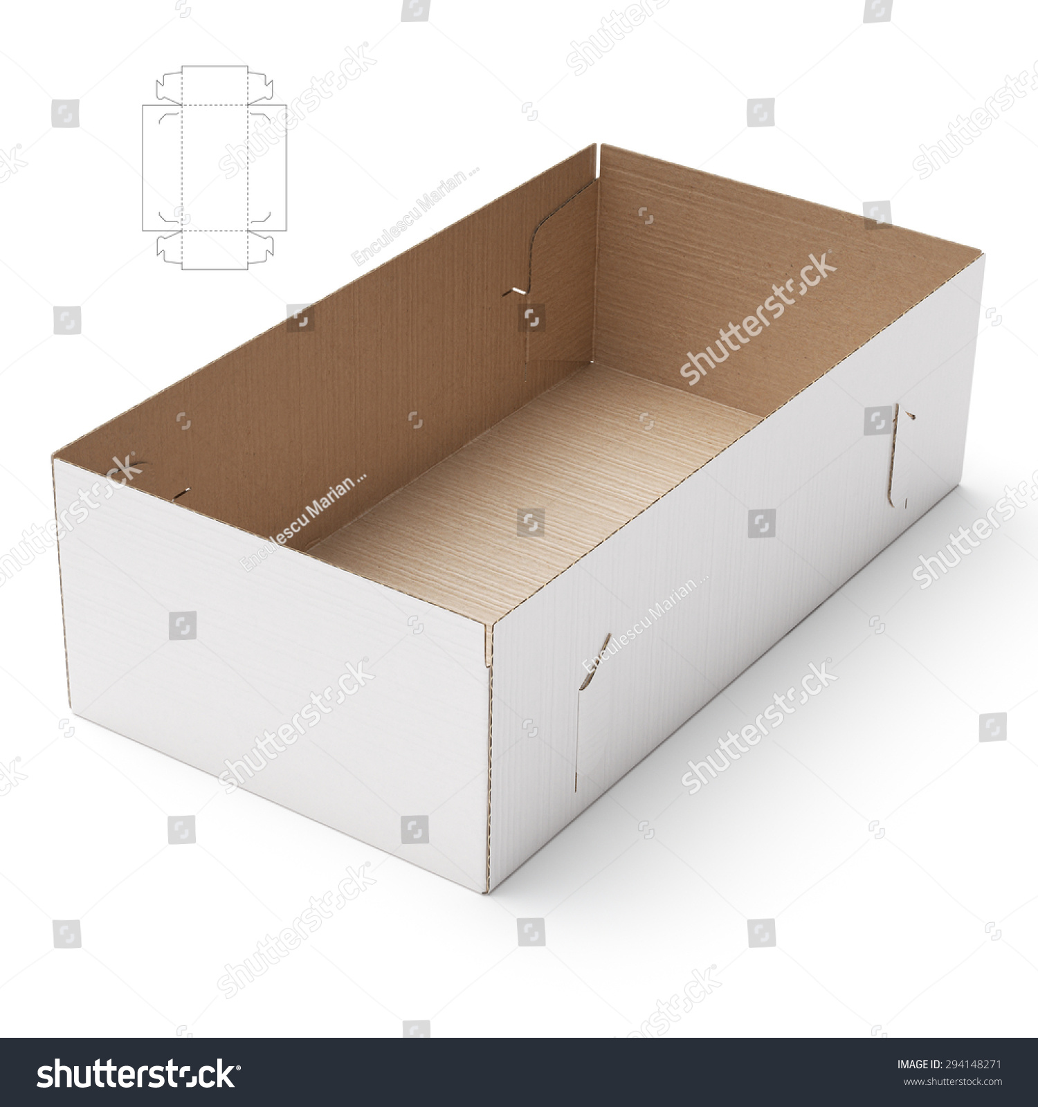 Empty Storage Tray Box With Blueprint Template Stock Photo 294148271 ...