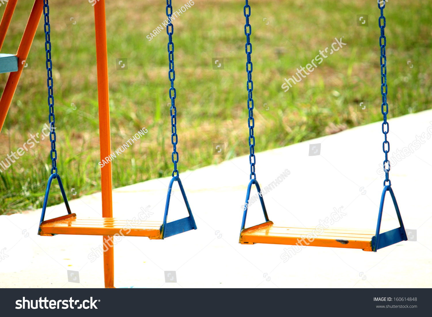Empty Swings On Playground Stock Photo 160614848 Shutterstock
