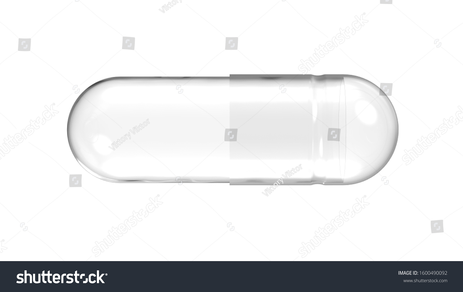 Empty Transparent Medicine Capsule Pill Horizontal Stock Illustration ...