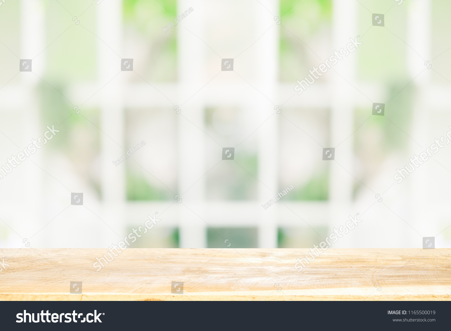 Empty Wooden Table Window Room Interior Stock Photo 1165500019 ...