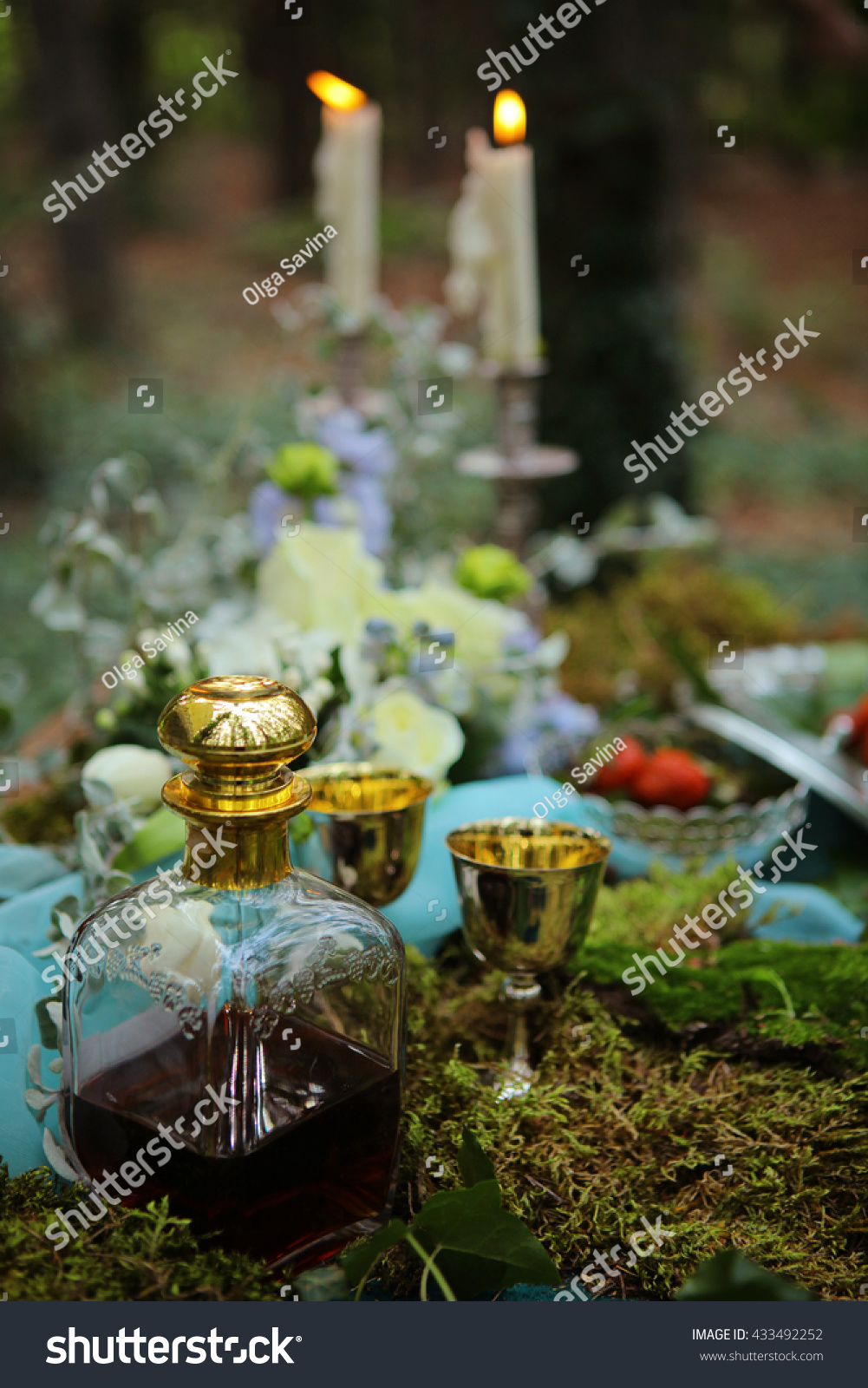 Enchanted Forest Theme Wedding Decoration Plate Stock Photo Edit Now 433492252