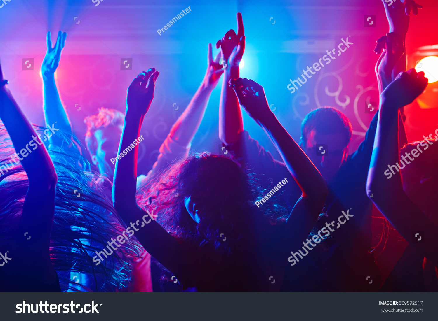 Energetic Crowd Partying All Night Long Stock Photo 309592517 ...