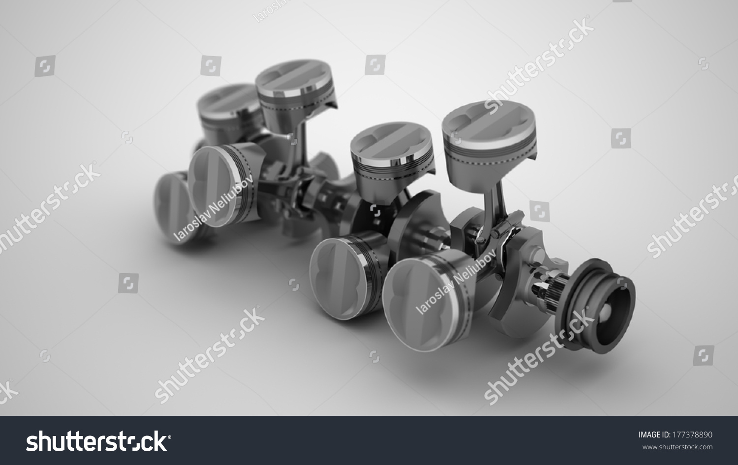 Engine Pistons Cog High Resolution 3d Stock Illustration 177378890 ...